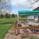 Terrasse avec vue sur les parcours