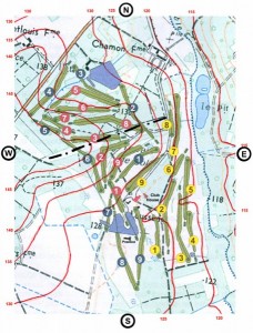 Carte du golf de sully avec courbes de niveaux